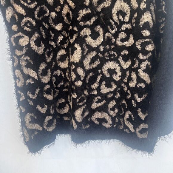 Joseph A Fuzzy Sweater Animal Print Bold Abstract Size Large Boho Streetwear - Picture 6 of 10